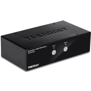 TRENDnet TK-241DP 2-Port Desktop KVM Switch, 3840 x 2160 @ 60Hz resolution, 2 USB 2.0